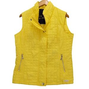 Blue Willis's Yellow‎ Quilted Vest Sleeveless Puffer Jacket Women's Size 40 M